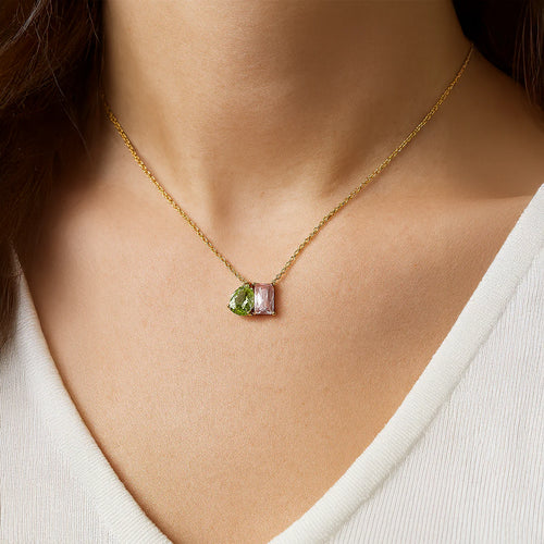 Bi-stone pendant necklace