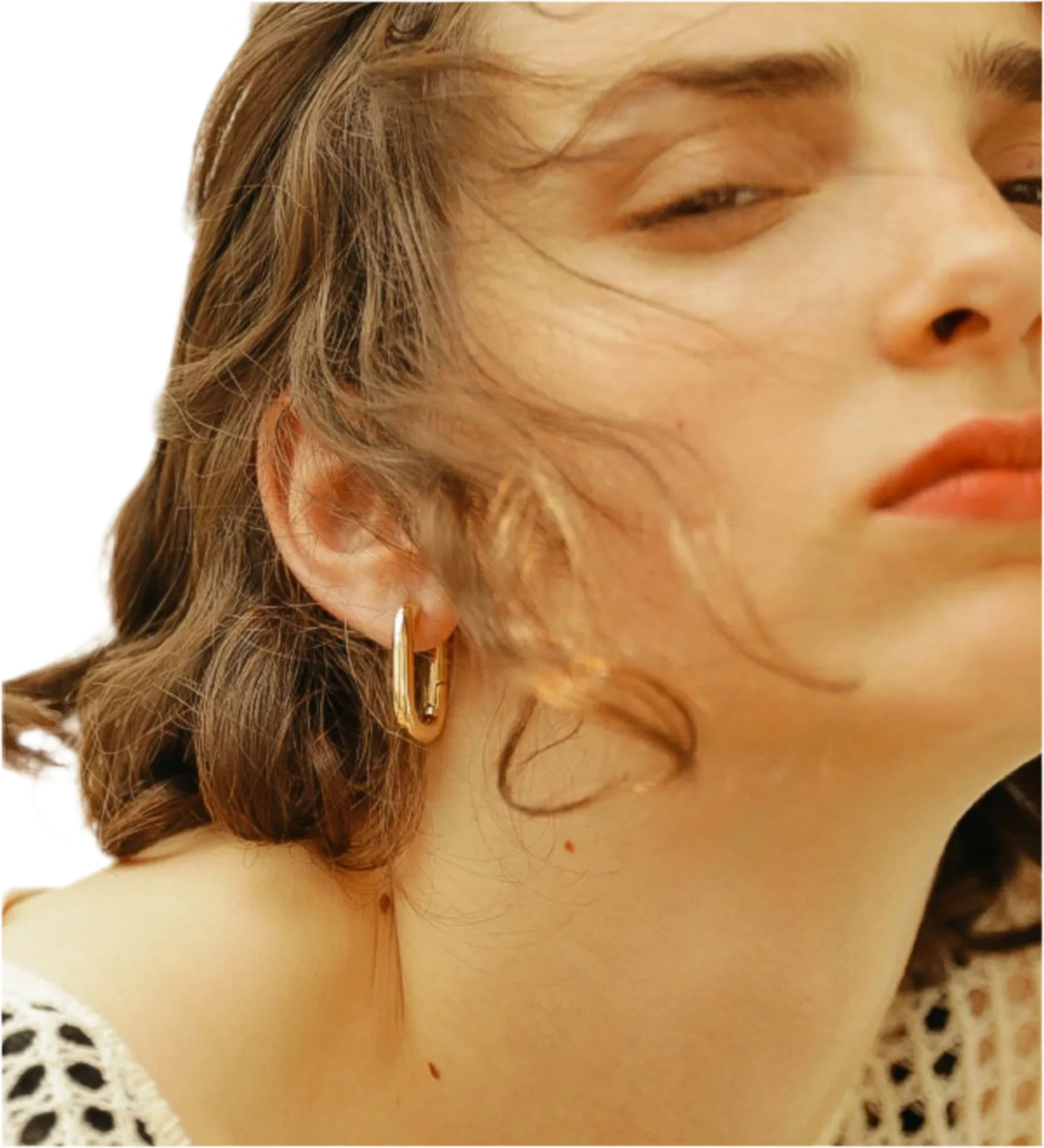 Geometric Rectangle Golden Plated Hoops