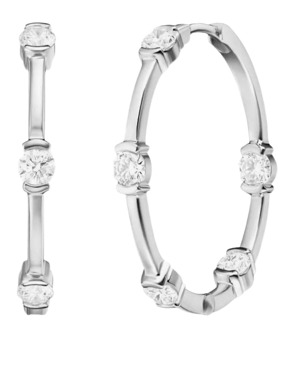 Silver Crystal Hoops