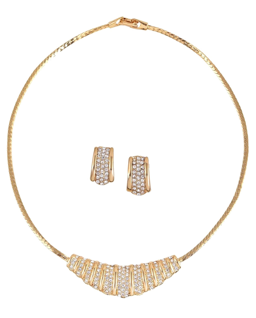 Pressed gem necklace set