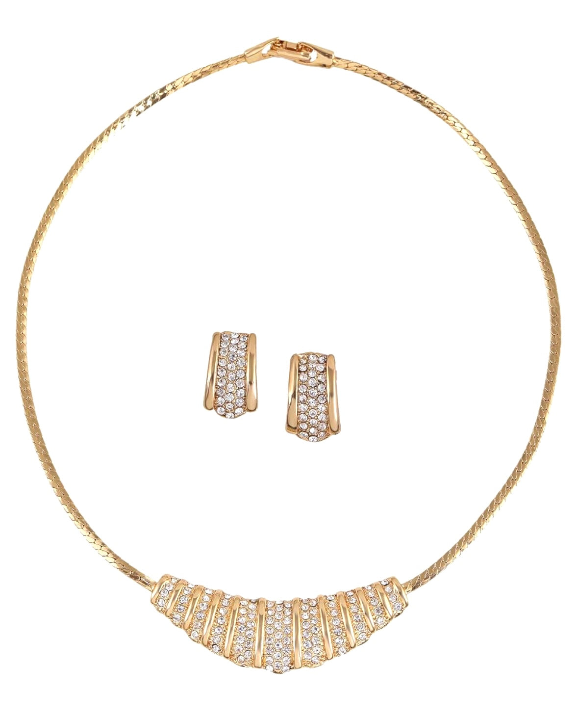 Pressed gem necklace set