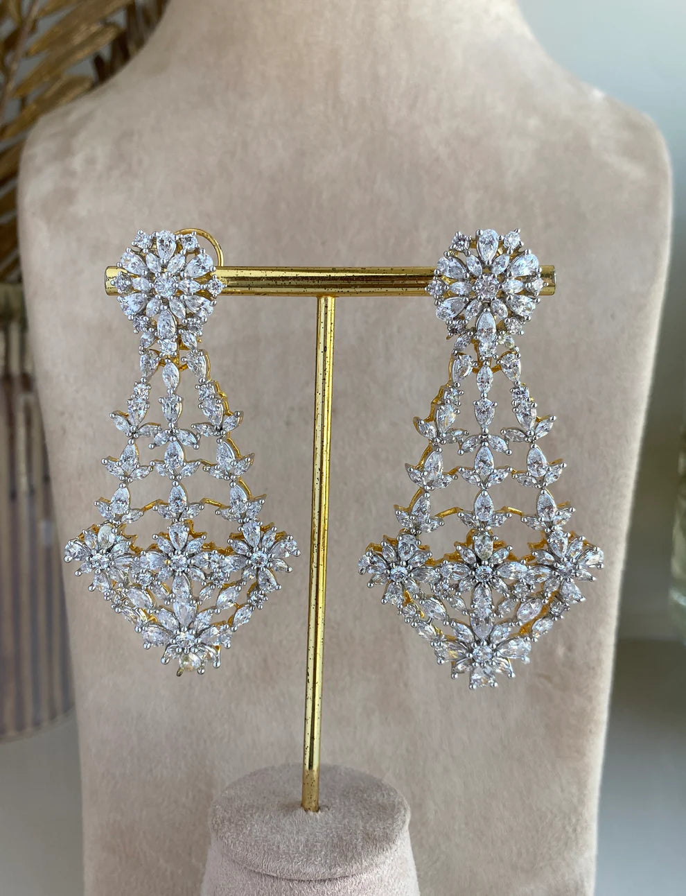 Gold-Plated Silver Party Earrings