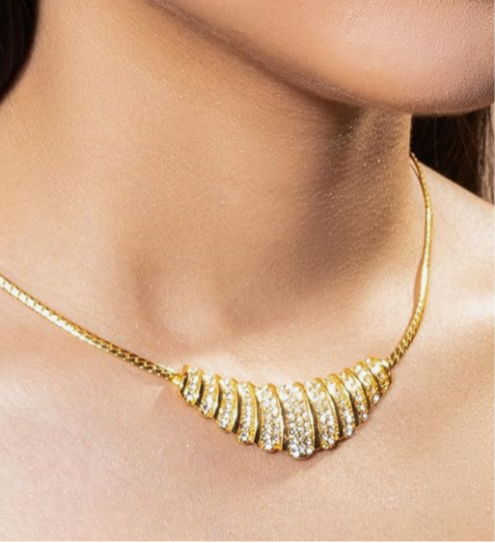 Pressed gem necklace set